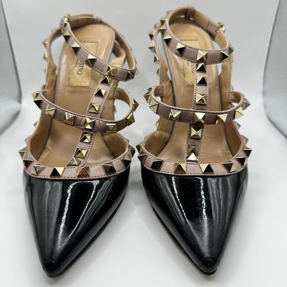 Pre-loved VALENTINO GARAVANI Patent Leather Rockstud Ankle Strap Pumps Size 36 - Picture 15 of 17